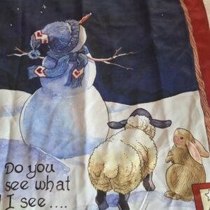 Winter Snowman and Animals Flag